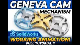 SolidWorks Tutorial: How to make amazing Geneva Cam Mechanism Working Animation !!