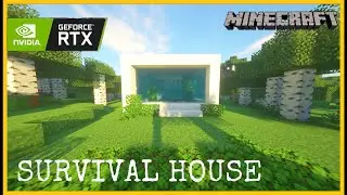 How to BUILD a MODERN WATERFALL HOUSE in Minecraft | Minecraft Survival House Tutorial RTX
