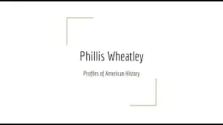 Phillis Wheatley (Profiles of American History)