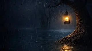 Rain Sounds for Sleep 🌧️ Night Rain by the Lake | Dark Forest Ambience (No Music)