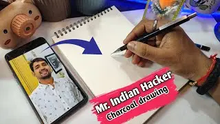 Mr . Indian hacker charcoal drawing ❤️🫶 @MRINDIANHACKER || 4th sketch of bonus series 