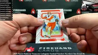 19.12.2025 2025 Panini National Treasures Collegiate Football Random Numbers Box Break #1