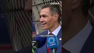 Sonrisa nerviosa de Pedro S&aacute;nchez al contestar a Donald Trump