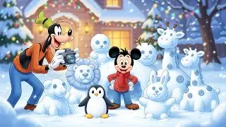 Mickey & Goofy&rsquo;s Snow Animal Wonderland!😱Amazing Winter Sculptures Surprise | Funny Disney Animation