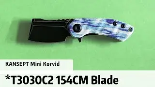 Kansept Mini Korvid: Flipper, Jade G10 Icicle Camo Handle, 1.45