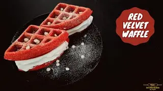 Red velvet waffles | breakfast waffle | eggless waffle| red velvet waffle |Red velvet belgian waffle