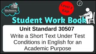 Unit Standard 30507 Write a short text under test conditions - version 1 - by Drive Resources