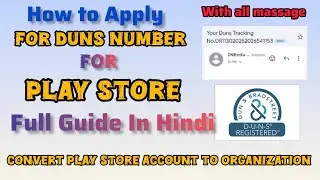 How To Apply DUNS Number For Google Play Store | In Hindi 2026 💯 Free | Duns Number kaise Apply kare