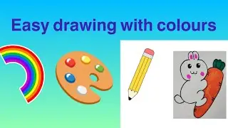 Easy drawing with colours and easy tricks #butterfly 🦋 tortoise 🐢, 🥕 carrot drawing.