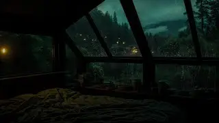 Cozy Stormy Night at an Open Window | Rain on the Window 😴 Deep Sleep & Relax