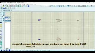 Cara membuat rangkaian SR Flip-Flop menggunakan Gerbang Logika NOR di aplikasi proteus 8.10