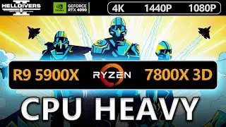 Helldivers 2 Is CPU Heavy? Ryzen 5900X VS 7800X 3D - 4K - 1440P - 1080P