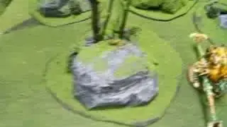 Blue Table Painting- Ancient Forest Ruins
