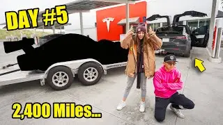 WE TRIED TOWING HIS ILLEGAL RACECAR ACROSS COUNTRY WITH A TESLA... never again ft. Alex Choi