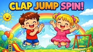 Clap Clap Clap Your Hands | Clap Jump Spin Song | Action Game Song for Preschool Kids, Learning Song