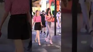 Cute Chinese and Korean Girl 💖 Walking on Street ✨ Asian Beauties 💞💞 #viral #tiktok #shorts