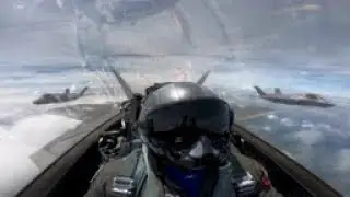 F-22 and F-35s Formation Breakaway