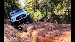 Road was eroded away | Off camber never feels good | Toyota Tacoma