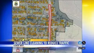 Sewer line cleaning to reduce traffic on residential street in Coos Bay Monday