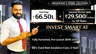 Pune, Best Investment,  29.5K Rent for 10 years Pre-leased 3Bhk Flat @ 65Lakhs Only. 