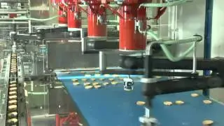 Pick-and-Place-Roboter von Schubert und Fuji-Schlauchbeutelmaschine verpacken Backwaren