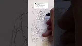 Drawing Goku Ultra Instinct Sign Walking Style #gokuultrainstinct #gokuui #muigoku