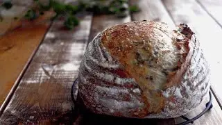 大葉のカンパーニュ | Green Shiso Country bread — Japanese Herb flavored Campagne