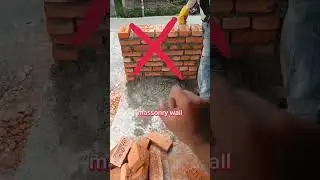 Big mistake for masonry wall #dry #brick #wall #masonrywork