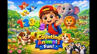 Learn Numbers 1–15 with Cute Animals | Kids Cartoon Rhymes | Numbers Song for Kids #cartoon #kids