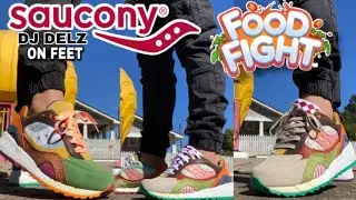SAUCONY FOOD FIGHT SHADOW 6000 SNEAKER ON FEET WITH LACE SWAP, HONEST REVIEW BREAKDOWN #sneakers