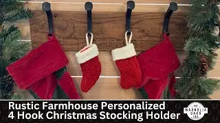 Personalized Rustic Wooden Wall Rack for Christmas Stockings