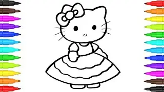 How to Draw Cute Hello Kitty for Kids | Hello Kitty Drawing and Coloring Step by Step | Easy Drawing