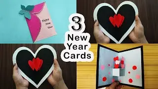 3 New Year Card Making Handmade 2021 - Easy New Year Card Ideas - DIY Happy New Year Cards 2021