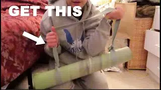 How to use your LuLuLemon Stretching Strap To Tie and Carry Your Yoga Mat