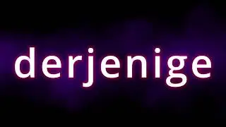 derjenige. Richtige Sprechweise. Korrekte Aussprache. Gutes Deutsch. Von TV-Profisprecher.