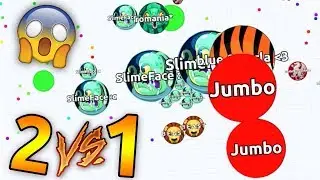 I ALMOST DIED IN AGARIO 2 VS 1 !! ( Agar.io Solo Gameplay )