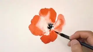 Картина акварелью цветок мака / Рисуем парочку