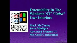 [SLIDES] PDC 1993 - Extensibility in Windows NT 