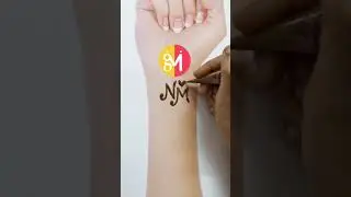 Simple N & M couple alphabet mehndi tattoo design by gm #shorts
