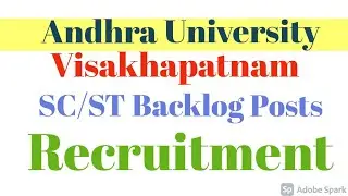 Andhra University SC/ST Backlog Jobs Recruitment