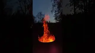 Slow Motion Barrel Bonfire at Night (No Sound)