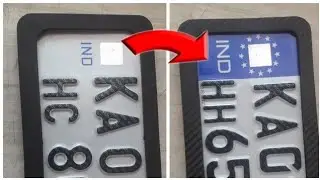 embossed number plate frame carbon fiber wrap