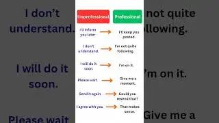 Unprofessional ❌ vs Professional ✅ English at Work #shorts #english #education