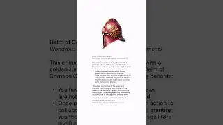 Helm of Crimson Guard &ndash; Free Magic Item #homebrew5e