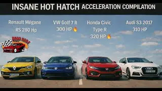 🔥 INSANE HOT HATCH ACCELERATION COMPILATION | Turbo Launches,  top speed