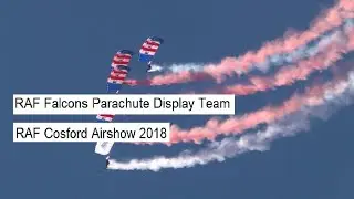 RAF Falcons Parachute Display Team at RAF Cosford Airshow 2018