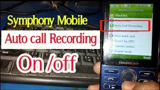Symphony Mobile auto call record off /on || How to Setting Auto Call Record On / Off || Setting Auto
