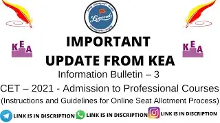 Kcet2021 - Kcet Counselling 2021 / Important Instructions Released By Kea About Counselling
