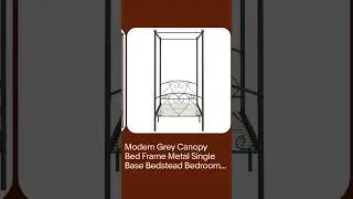 Modern Grey Canopy Bed Frame Metal Single Base Bedstead Bedroom Furniture vidaXL