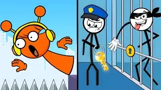 KICK & BREAK THE RAGDOLL vs SPOOKY BOUNCE vs THIEF PUZZLE Gameplay Walkthrough iOS Android,Part#809.